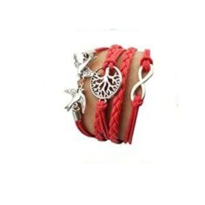 Handmade Braided Multi Layers Vintage Woven Rope Woven Leather Alloy Owl Bangle